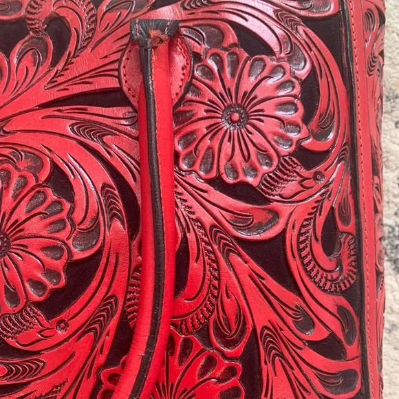 Virginia Handbags Red Leather Bag - Picture 2 of 3